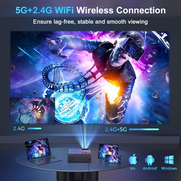1080P WiFi Bluetooth Projector