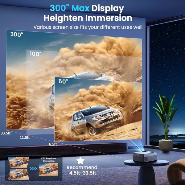 1080P WiFi Bluetooth Projector