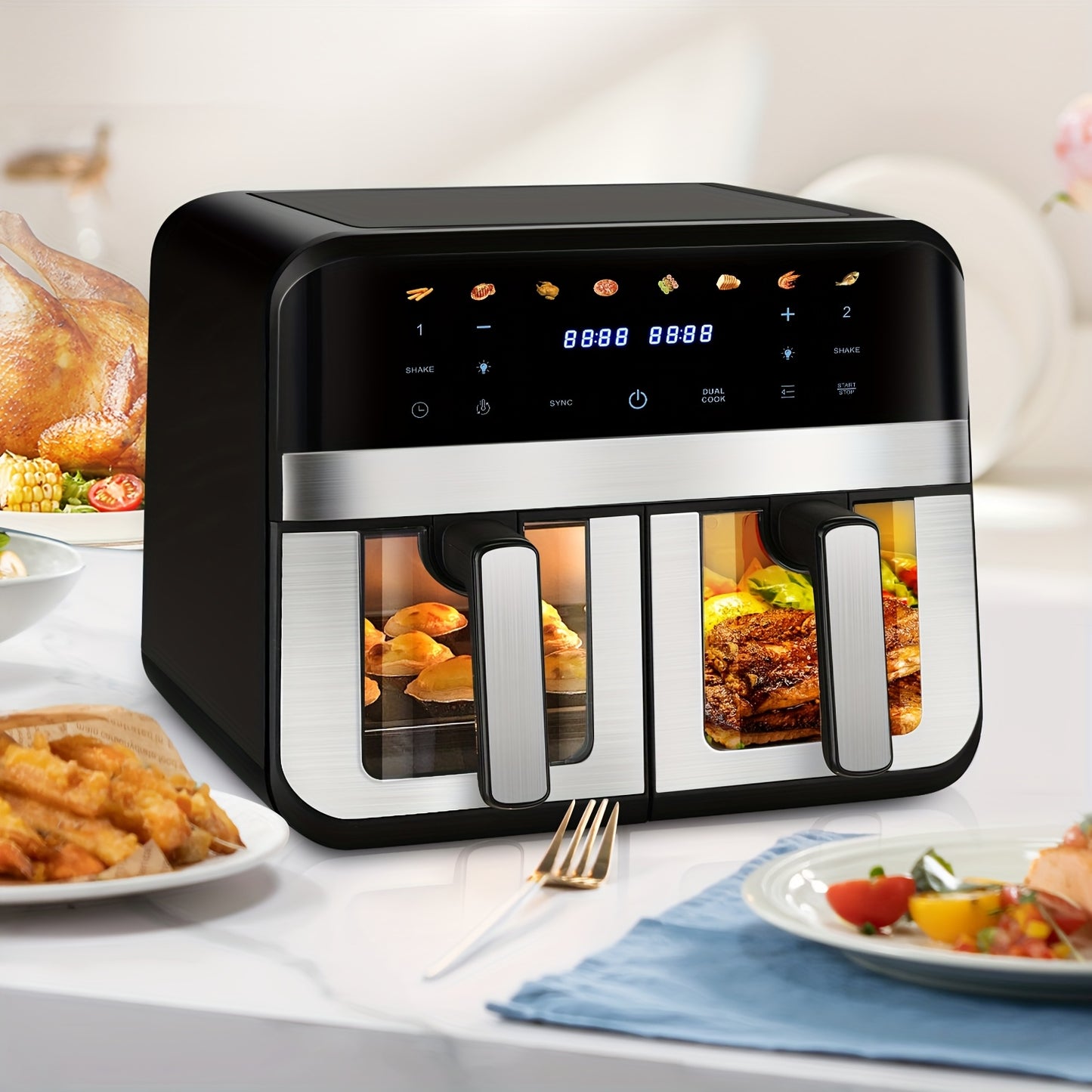 Kehot Dual Compartment Air Fryer – Snel, Slim & Smakelijk Koken