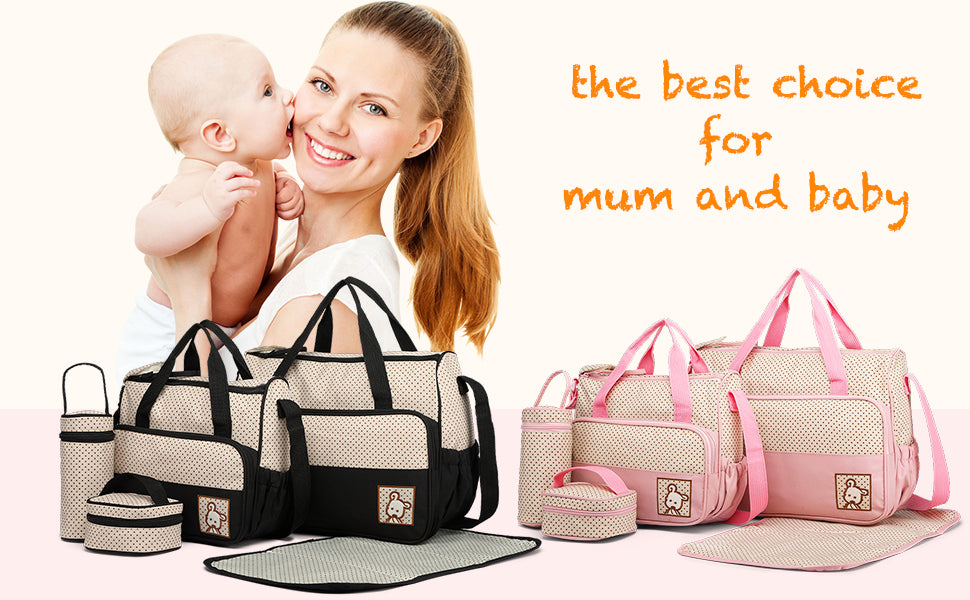 Miss Lulu Baby Wrap Bag Set – 5-delige Luierentas met Accessoires