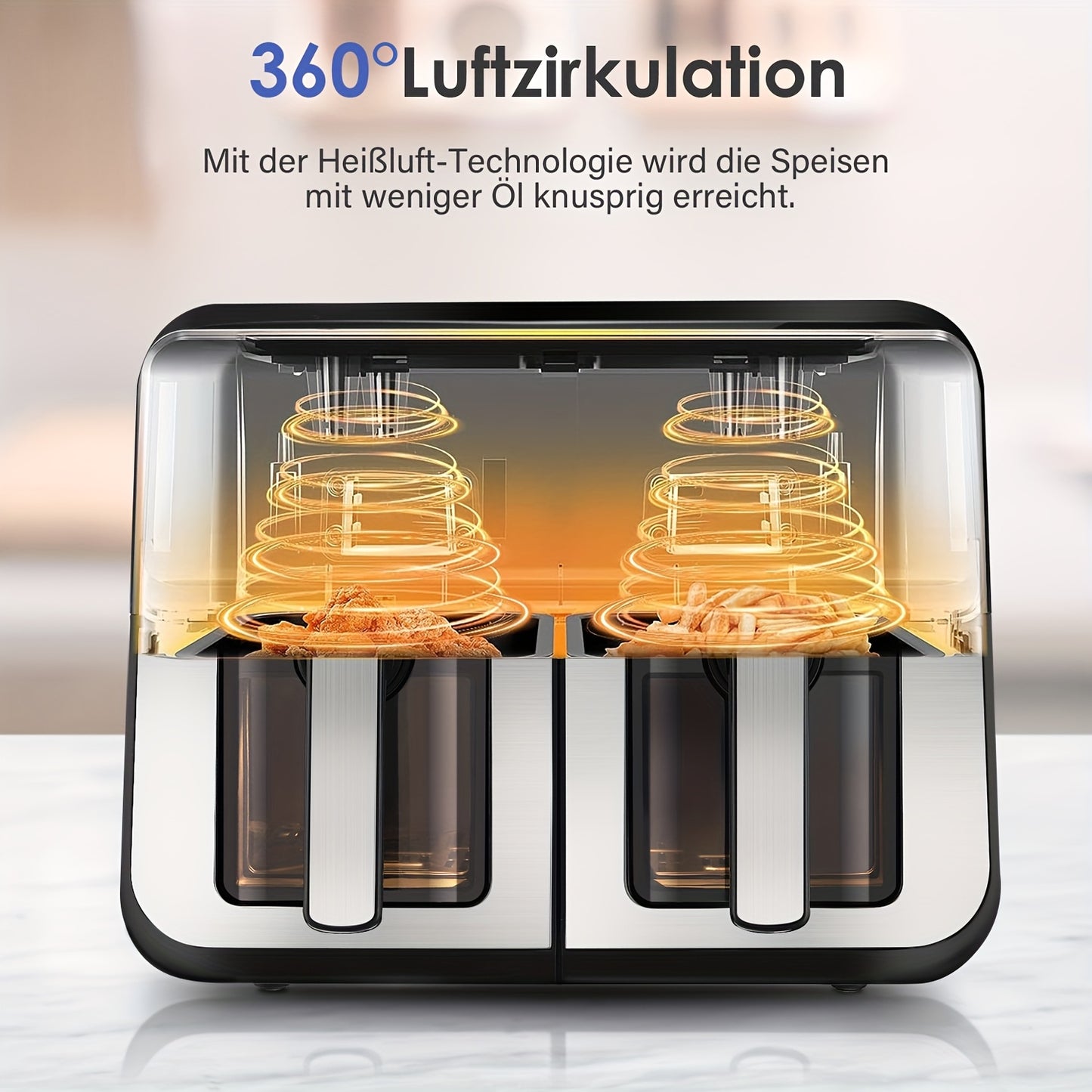 Kehot Dual Compartment Air Fryer – Snel, Slim & Smakelijk Koken