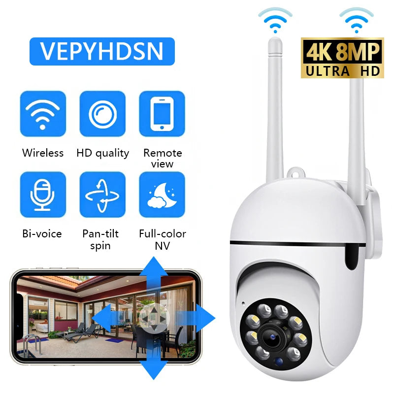 8MP WiFi IP PTZ Beveiligingscamera