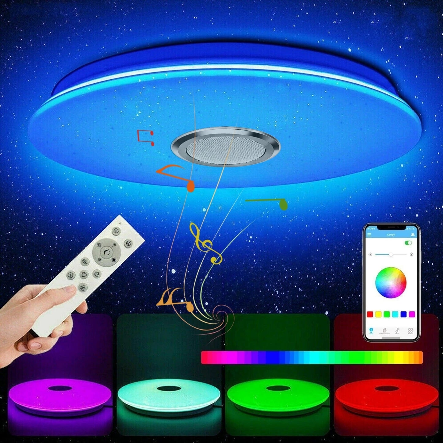 36W LED Plafondlamp met Bluetooth Speaker
