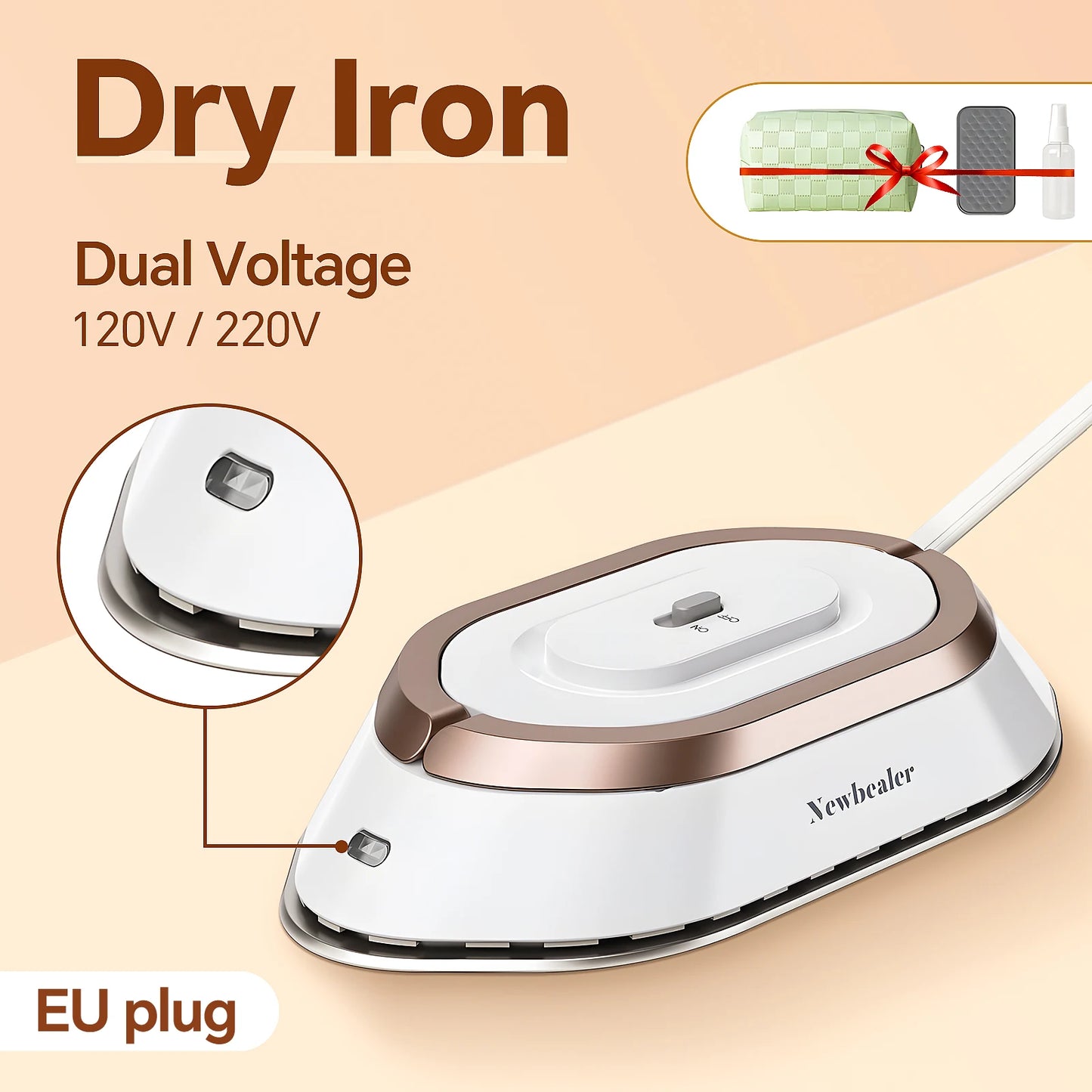 Yunchi Mini Travel Iron – Snel & Handig, Overal Gladde Kleding!