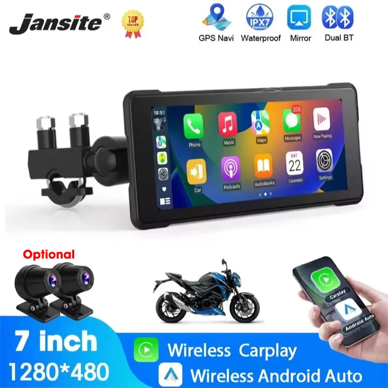 Motor Navigatiesysteem met Draadloze CarPlay & Android Auto