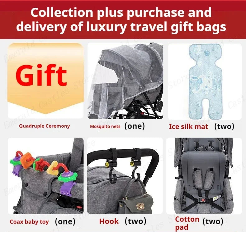 Lichte Dubbele Buggy met Twee Stoelen