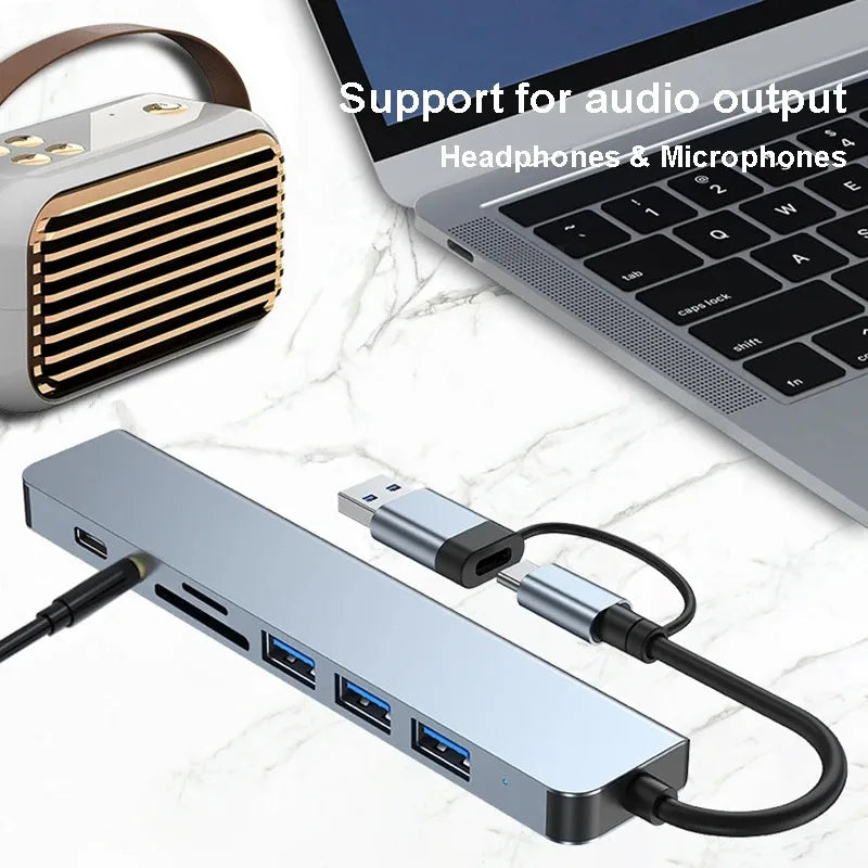 8-in-1 USB-C Hub: Snel, Handig & Alles-in-Één!