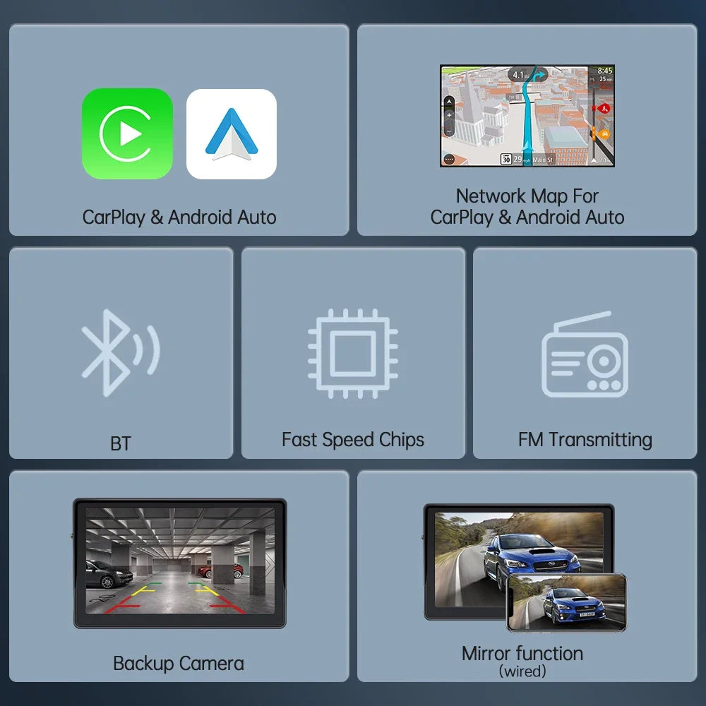7-inch Draadloze CarPlay & Android Auto Autoradio