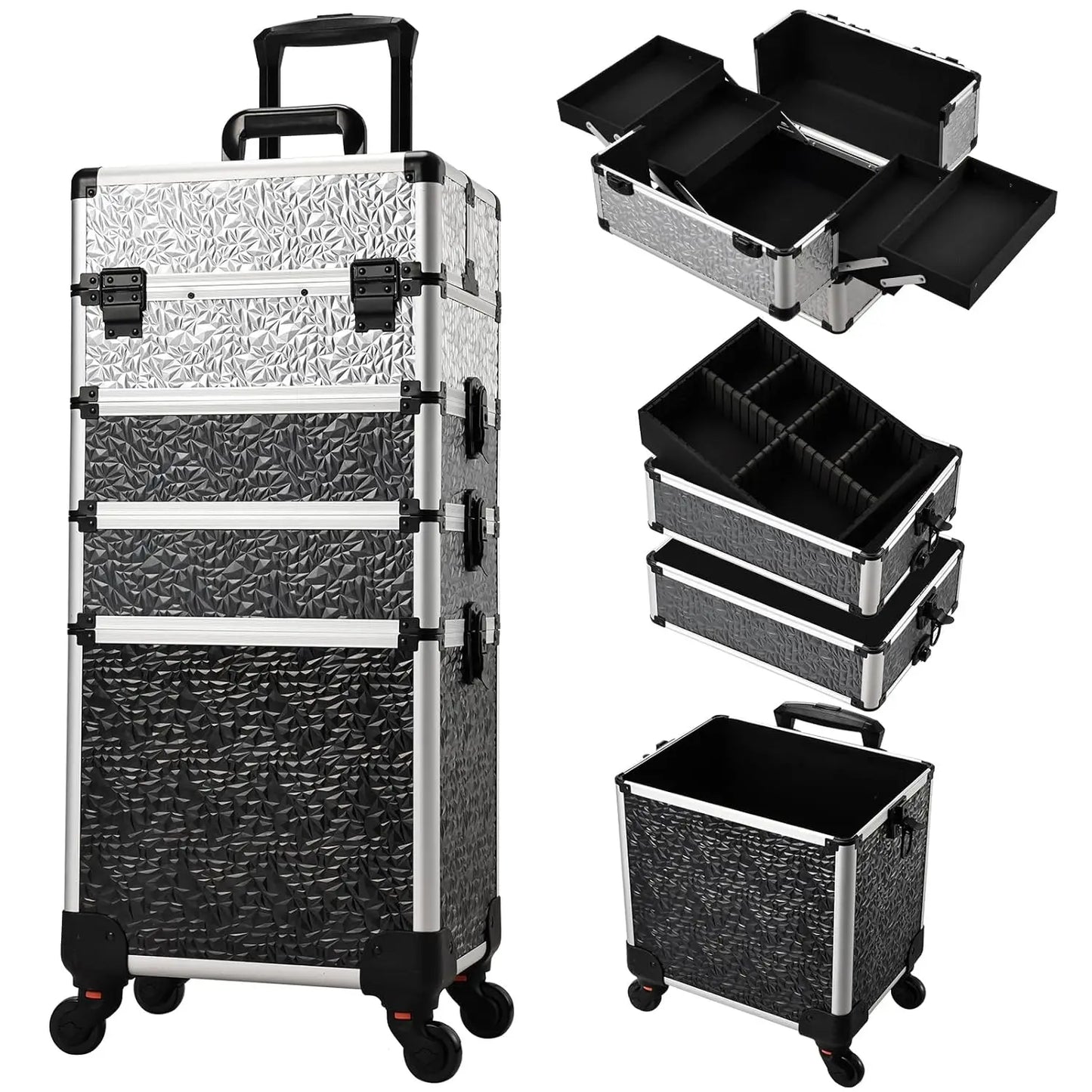 Joligrace Make-up Koffer – 4-in-1 Professionele Beauty Trolley