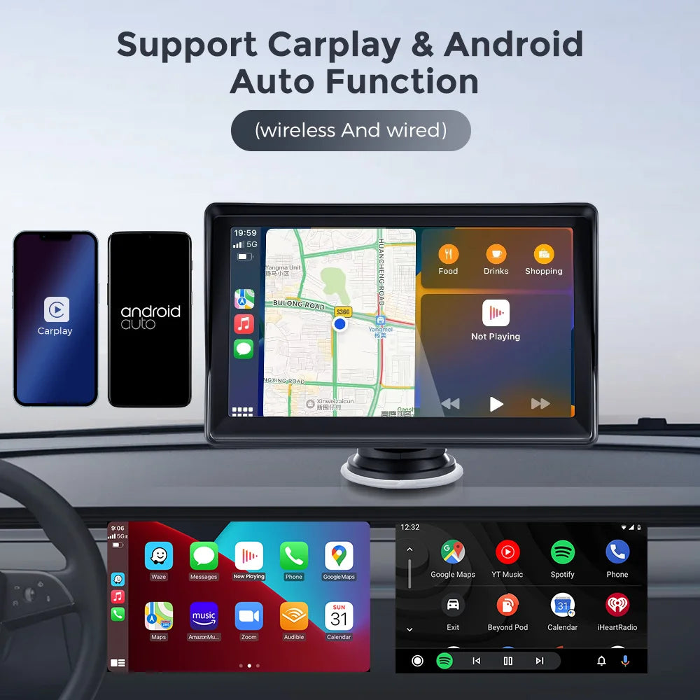 7-inch Draadloze CarPlay & Android Auto Autoradio