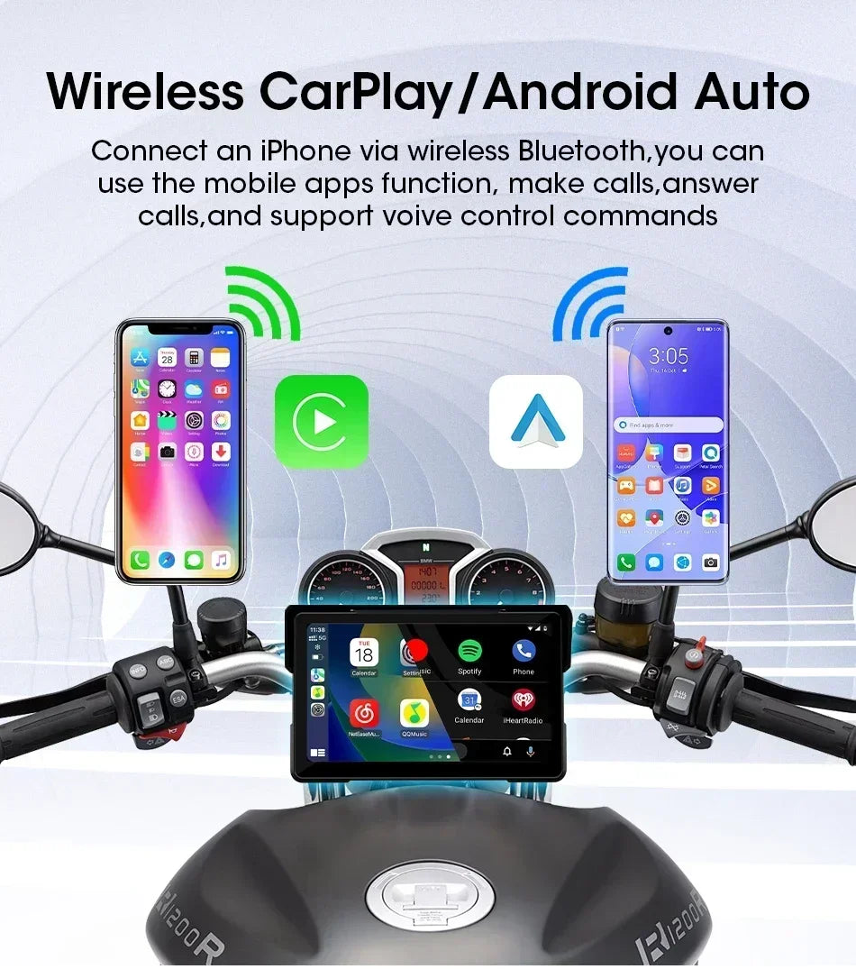 Motor Navigatiesysteem met Draadloze CarPlay en Android Auto