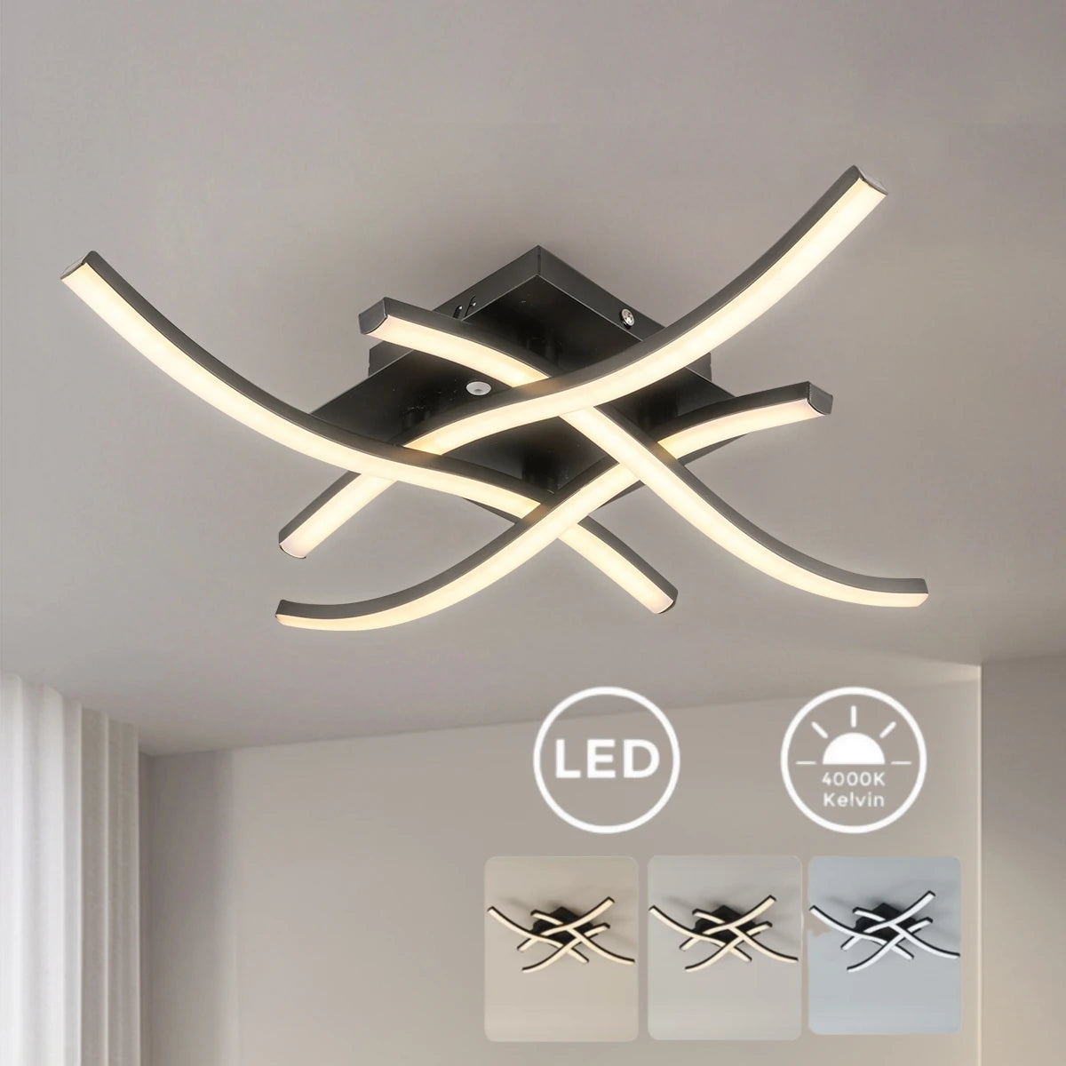 Moderne 4-Flammige LED-Deckenleuchte