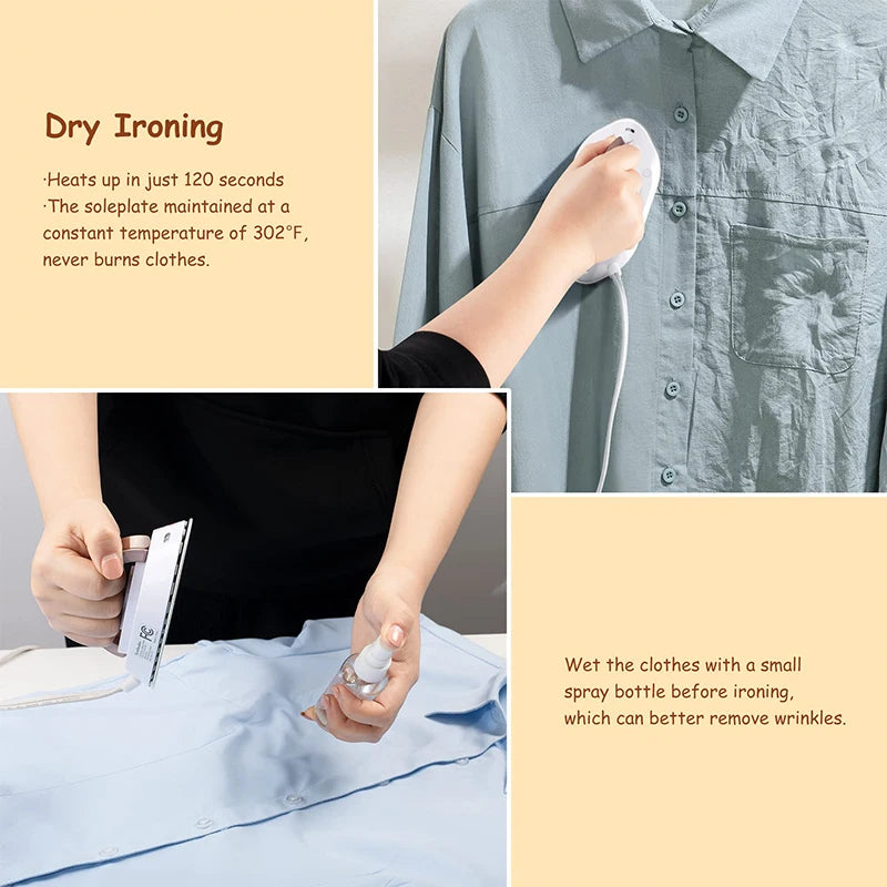 Yunchi Mini Travel Iron – Snel & Handig, Overal Gladde Kleding!