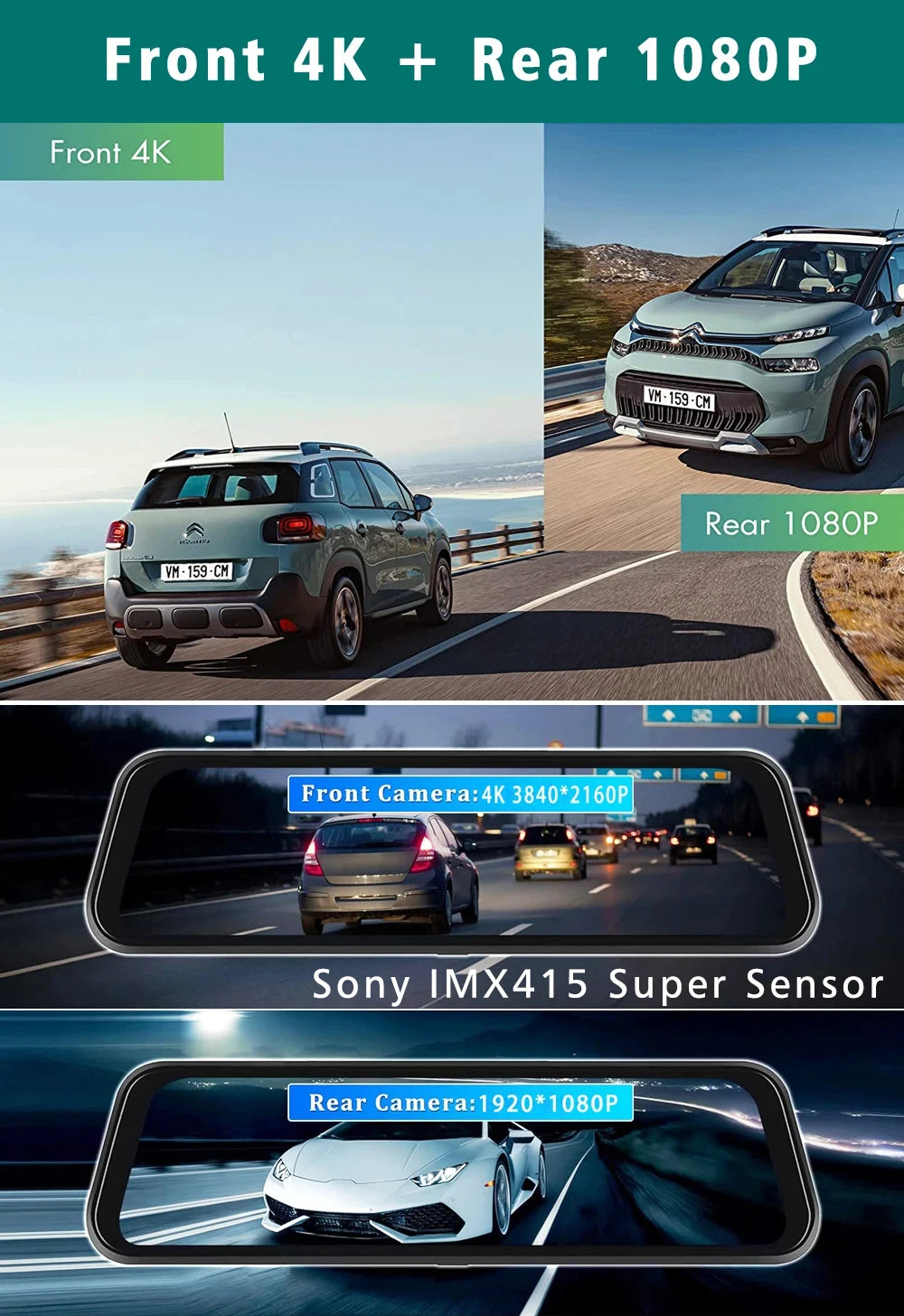 OLESED 10" 4K Dashcam