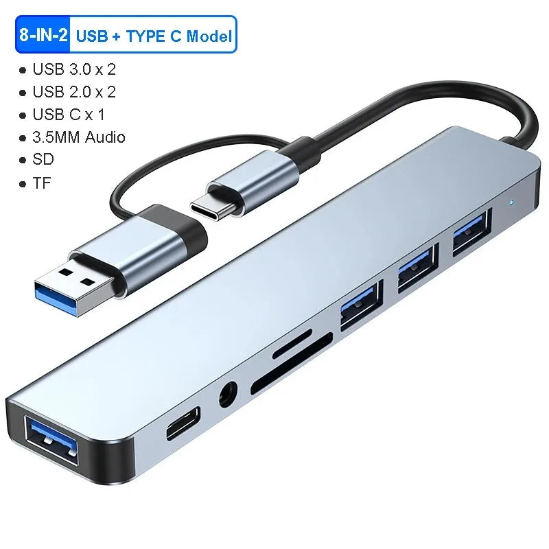 8-in-1 USB-C Hub: Snel, Handig & Alles-in-Één!