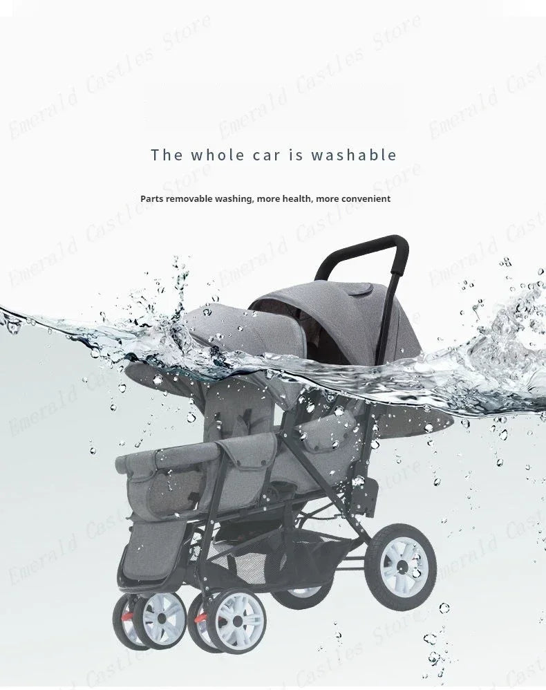 Lichte Dubbele Buggy met Twee Stoelen
