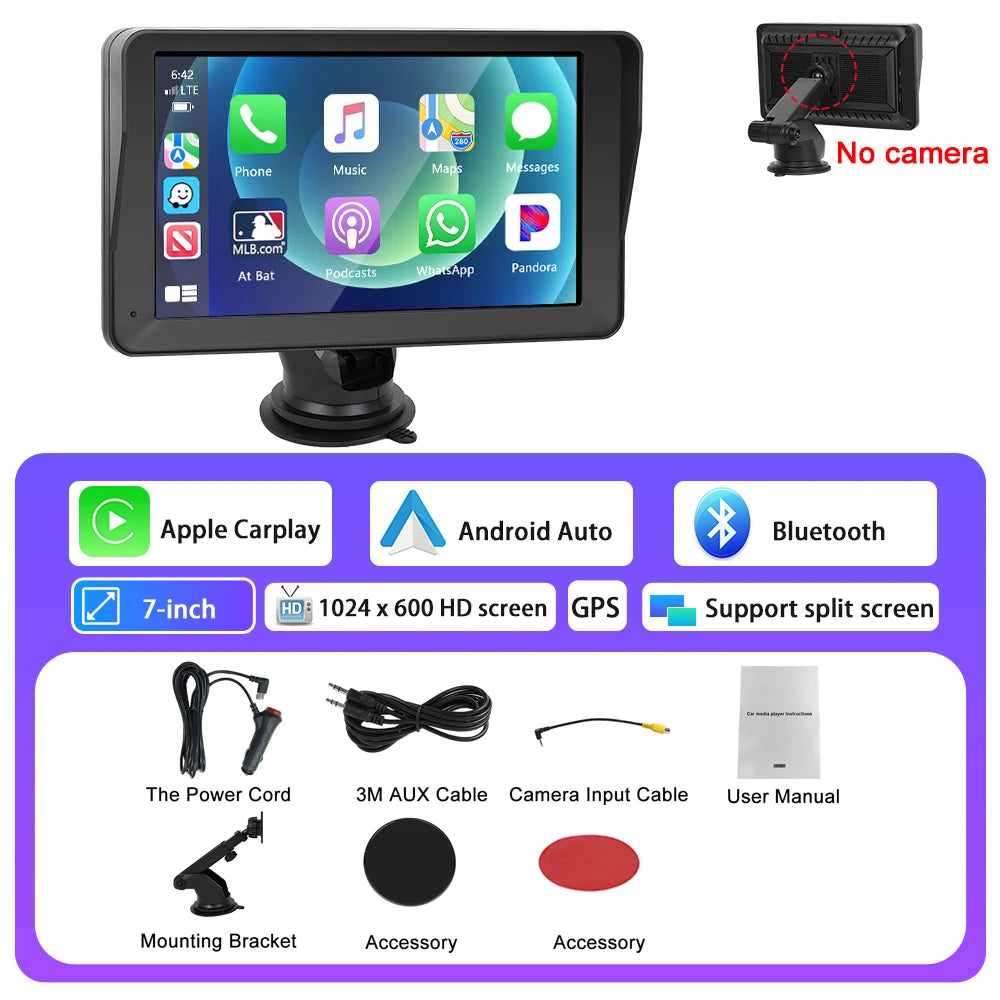 Draadloze 7-inch CarPlay Monitor voor Auto