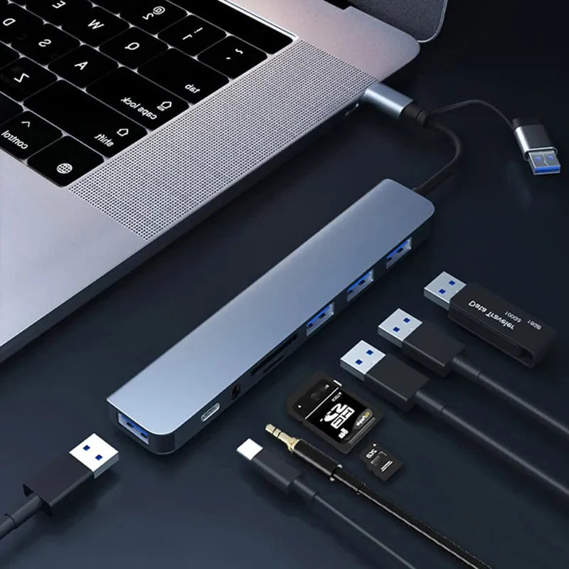 8-in-1 USB-C Hub: Snel, Handig & Alles-in-Één!