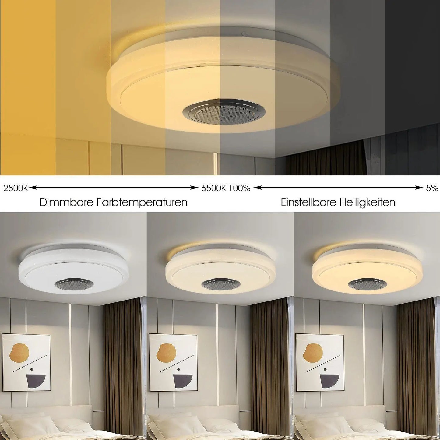 36W LED Plafondlamp met Bluetooth Speaker