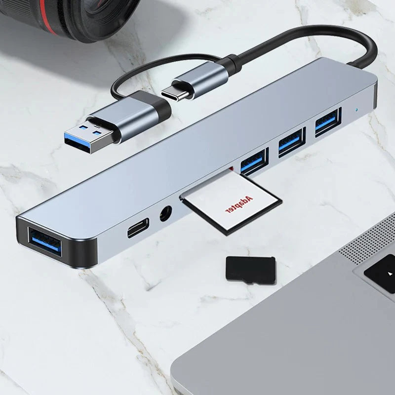 8-in-1 USB-C Hub: Snel, Handig & Alles-in-Één!