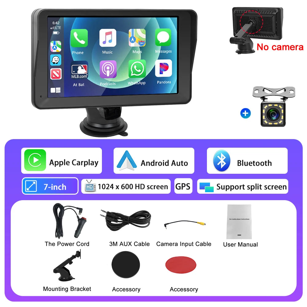 Draadloze 7-inch CarPlay Monitor voor Auto