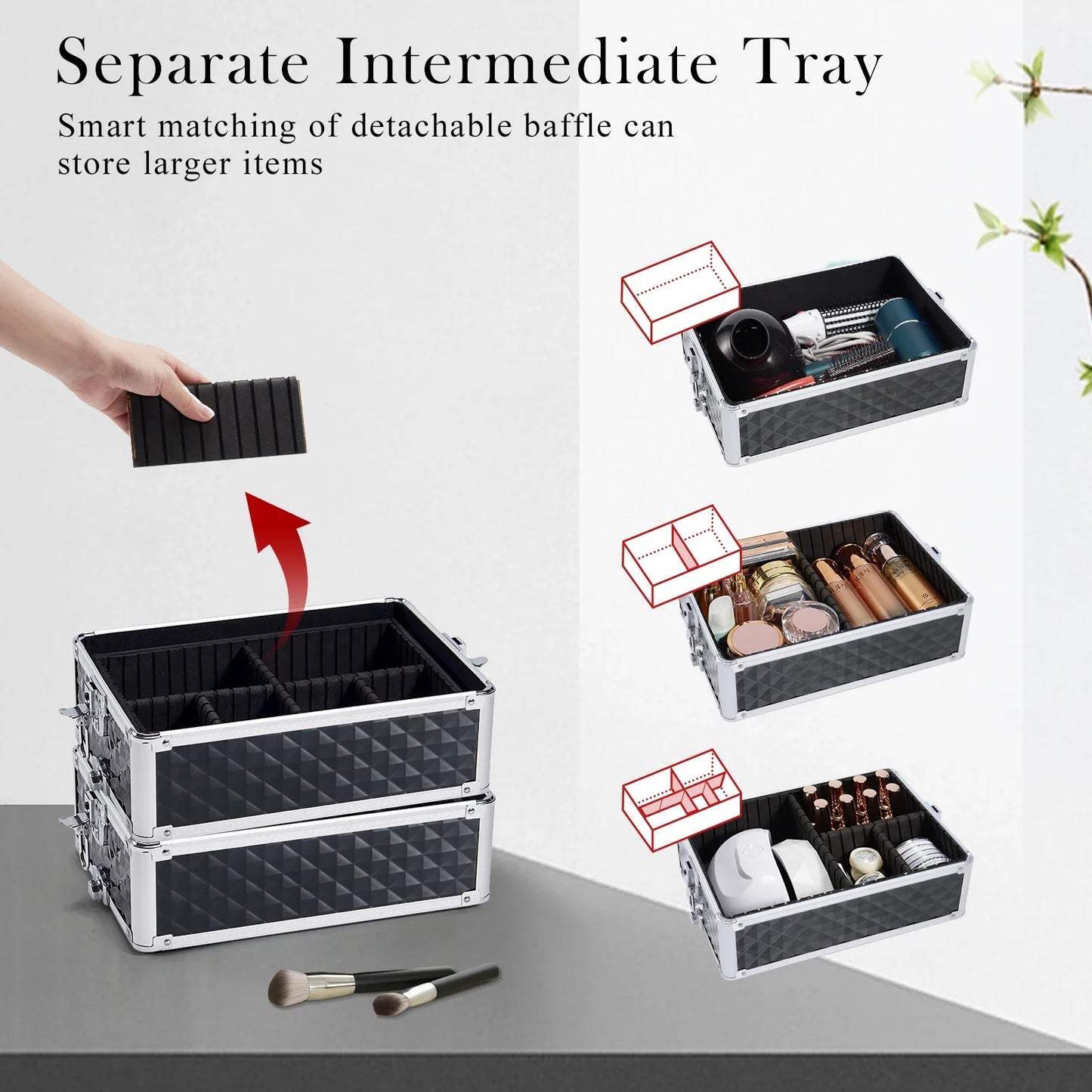 Joligrace Make-up Koffer – 4-in-1 Professionele Beauty Trolley