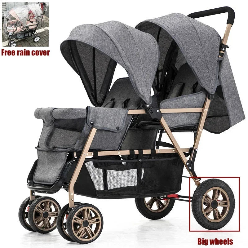 Lichte Dubbele Buggy met Twee Stoelen