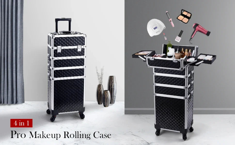 Joligrace Make-up Koffer – 4-in-1 Professionele Beauty Trolley