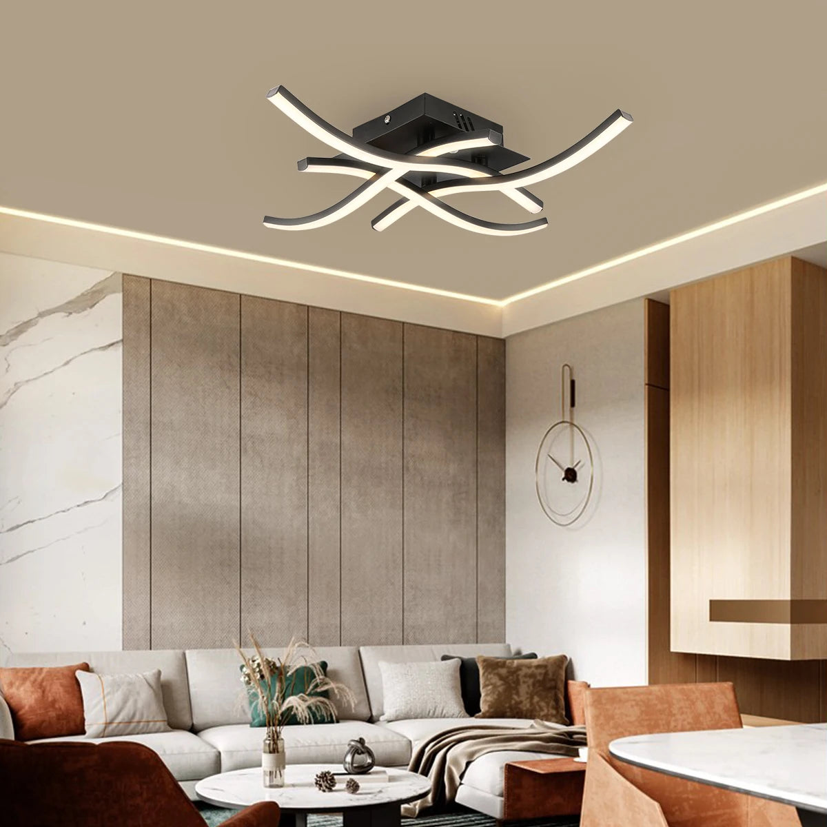 Moderne 4-Flammige LED-Deckenleuchte