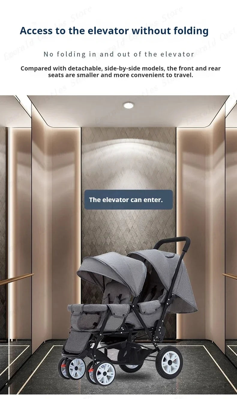 Lichte Dubbele Buggy met Twee Stoelen