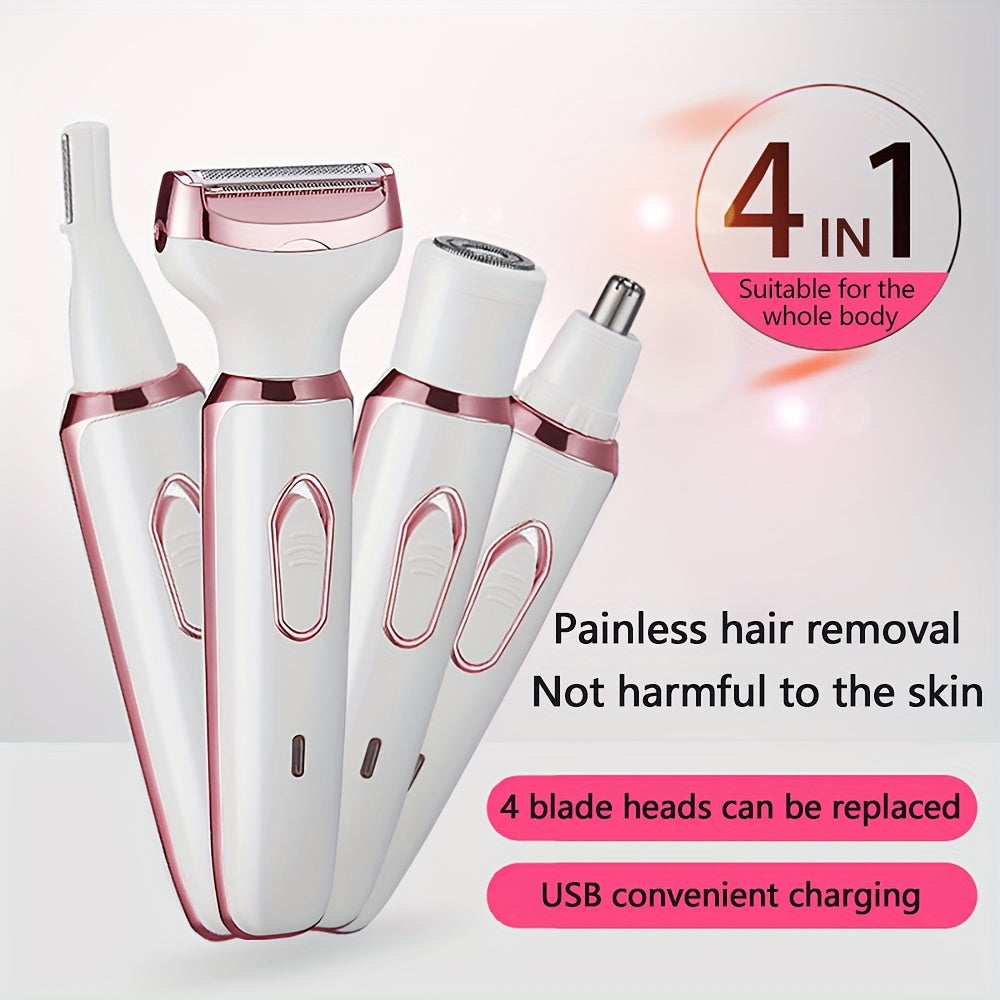 4-in-1 Elektrisch Ontharingsapparaat – Glad & Zacht, Overal!