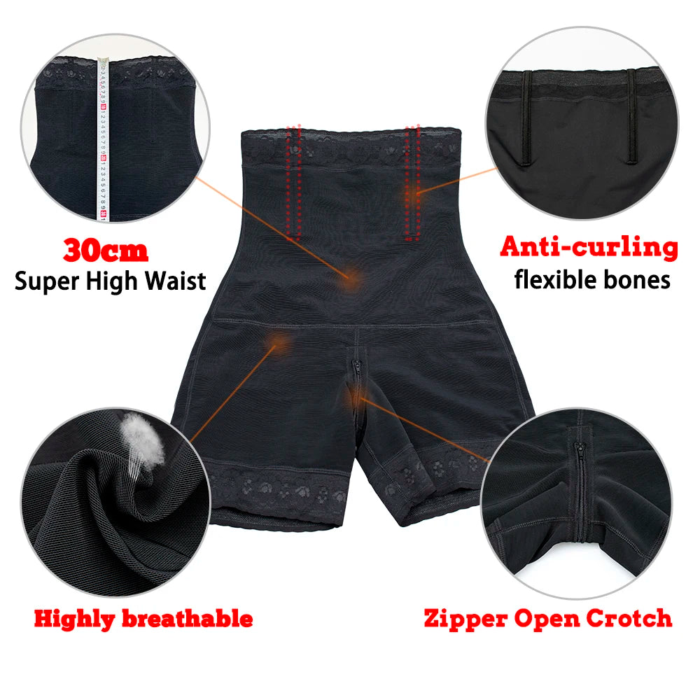 High-Compression Crotchless Shapewear Shorts