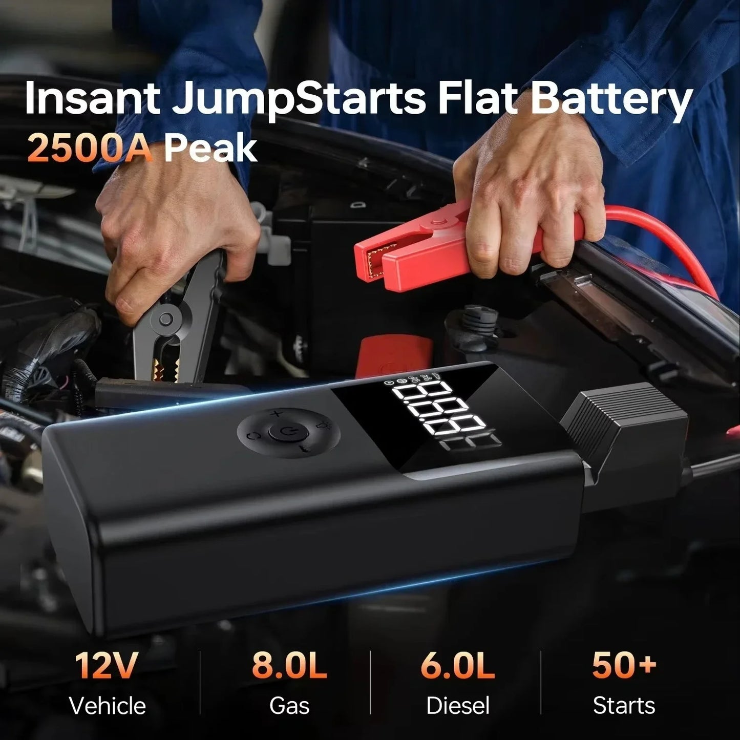 4-in-1 Redder Onderweg – 2500A Jump Starter