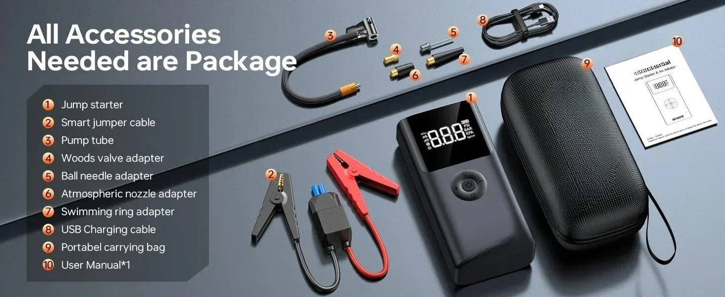 4-in-1 Redder Onderweg – 2500A Jump Starter