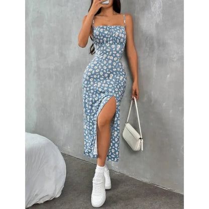 Vintage Zomerjurk met Open Rug & Zijsplit