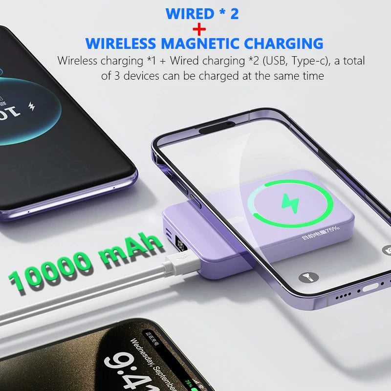 Draadloze Powerbank met Snel Laden en Handig Standaard