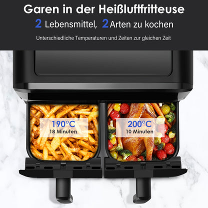 Kehot Dual Compartment Air Fryer – Snel, Slim & Smakelijk Koken