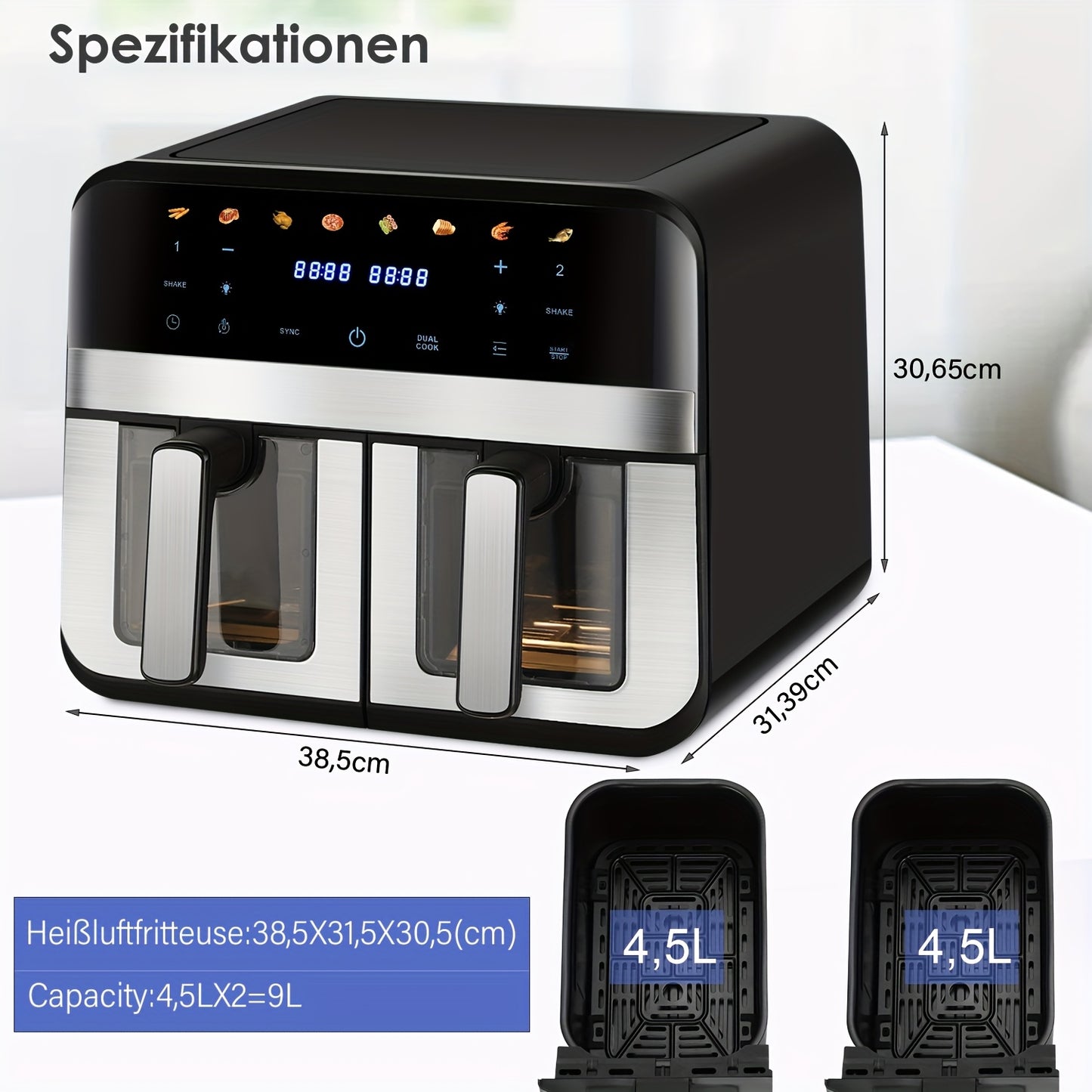 Kehot Dual Compartment Air Fryer – Snel, Slim & Smakelijk Koken